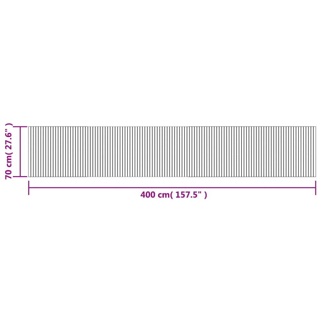 Lattiamatto suorakaiteen muotoinen musta 70x400 cm bambu