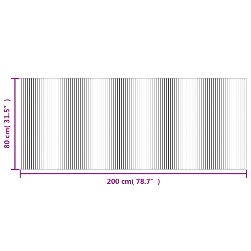 Lattiamatto suorakaiteen muotoinen ruskea 80x200 cm bambu