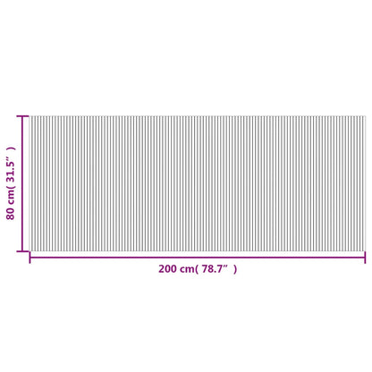 Lattiamatto suorakaiteen muotoinen harmaa 80x200 cm bambu