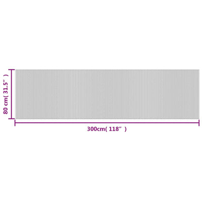 Lattiamatto suorakaiteen muotoinen musta 80x300 cm bambu