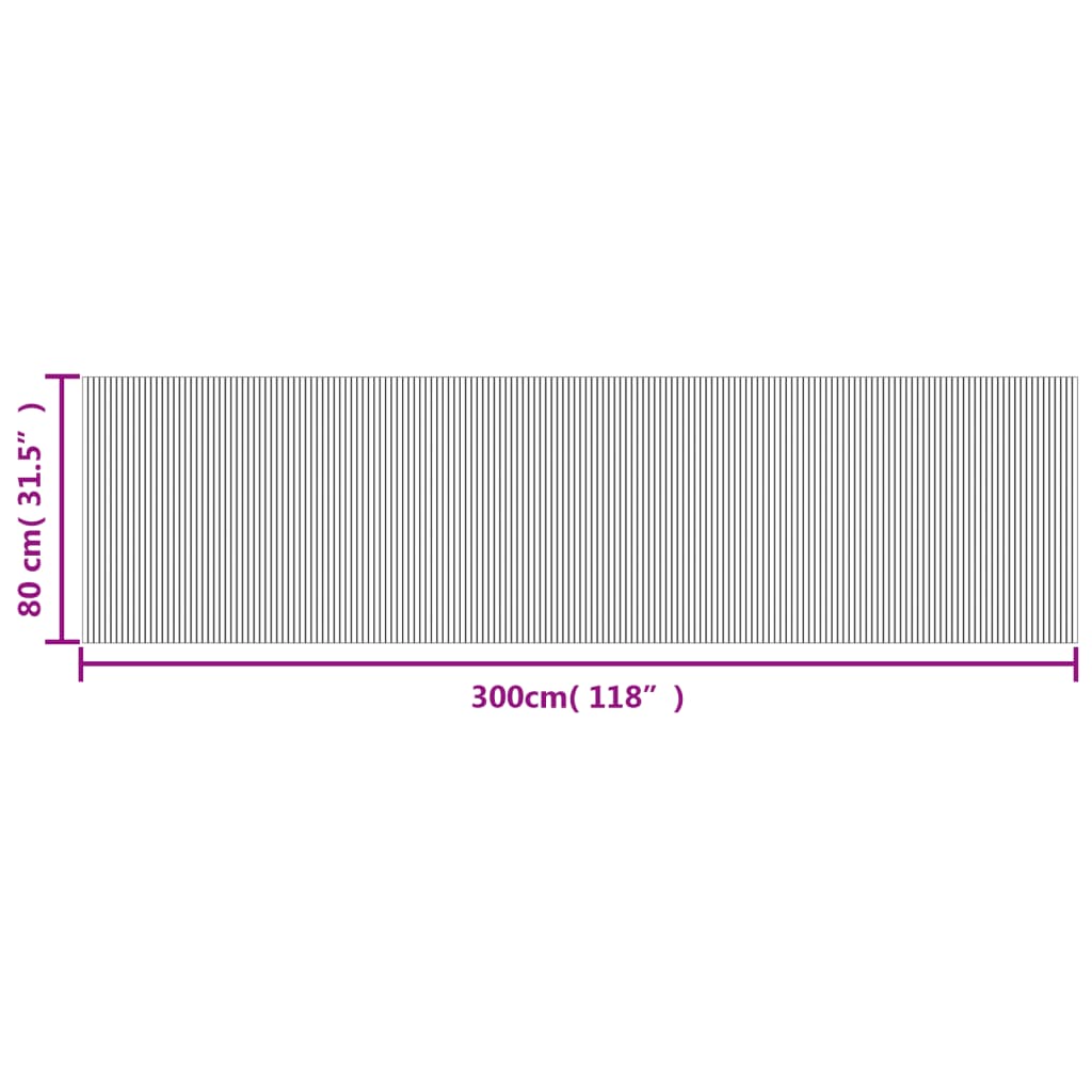 Lattiamatto suorakaiteen muotoinen harmaa 80x300 cm bambu