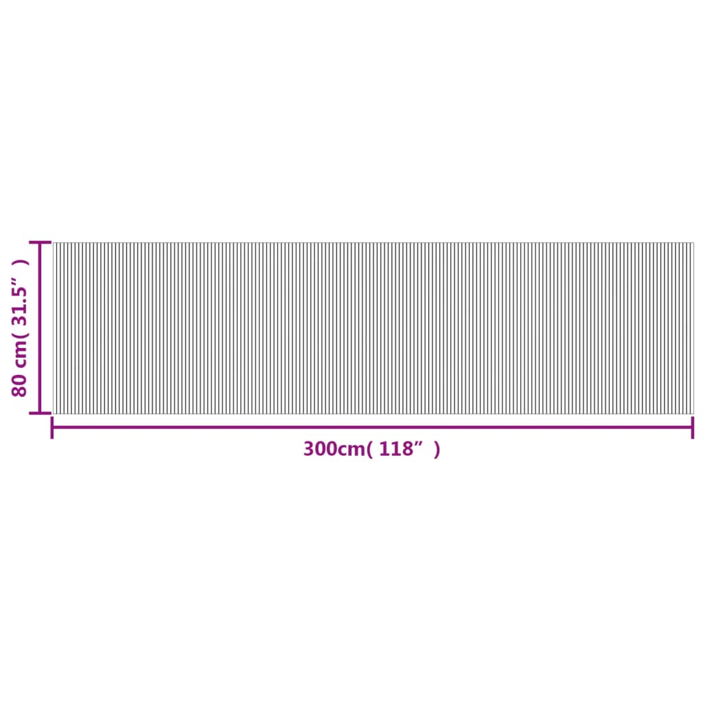 Lattiamatto suorakaiteen muotoinen tummanruskea 80x300 cm bambua