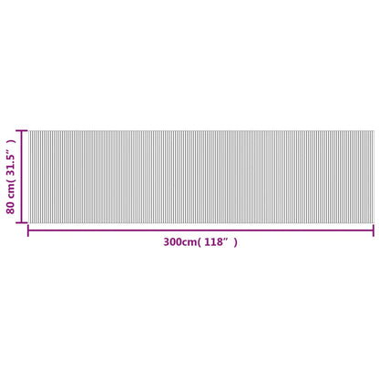 Lattiamatto suorakaiteen muotoinen tummanruskea 80x300 cm bambua