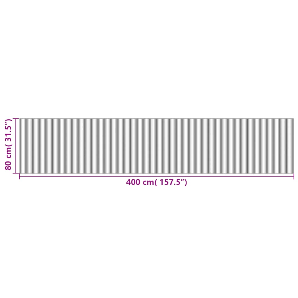 Lattiamatto suorakaiteen muotoinen musta 80x400 cm bambu