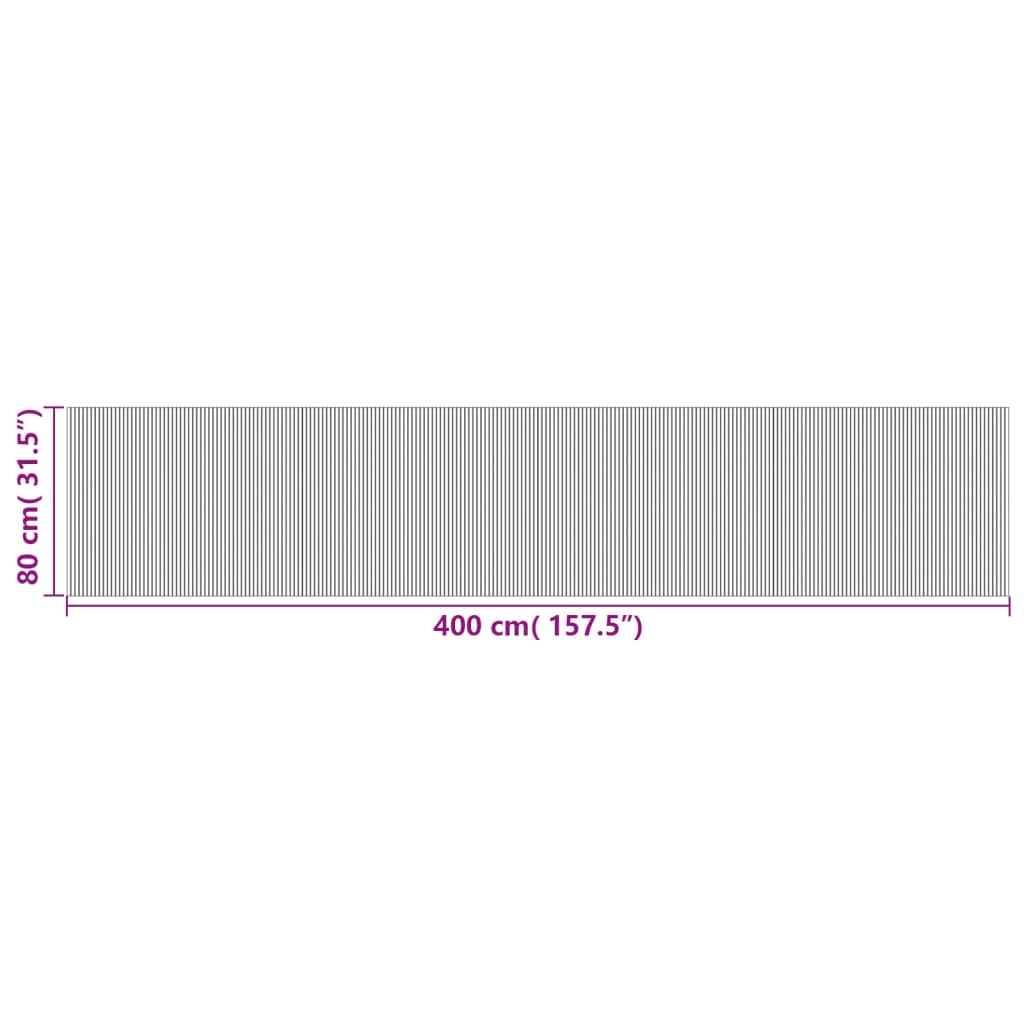 Lattiamatto suorakaiteen muotoinen harmaa 80x400 cm bambu