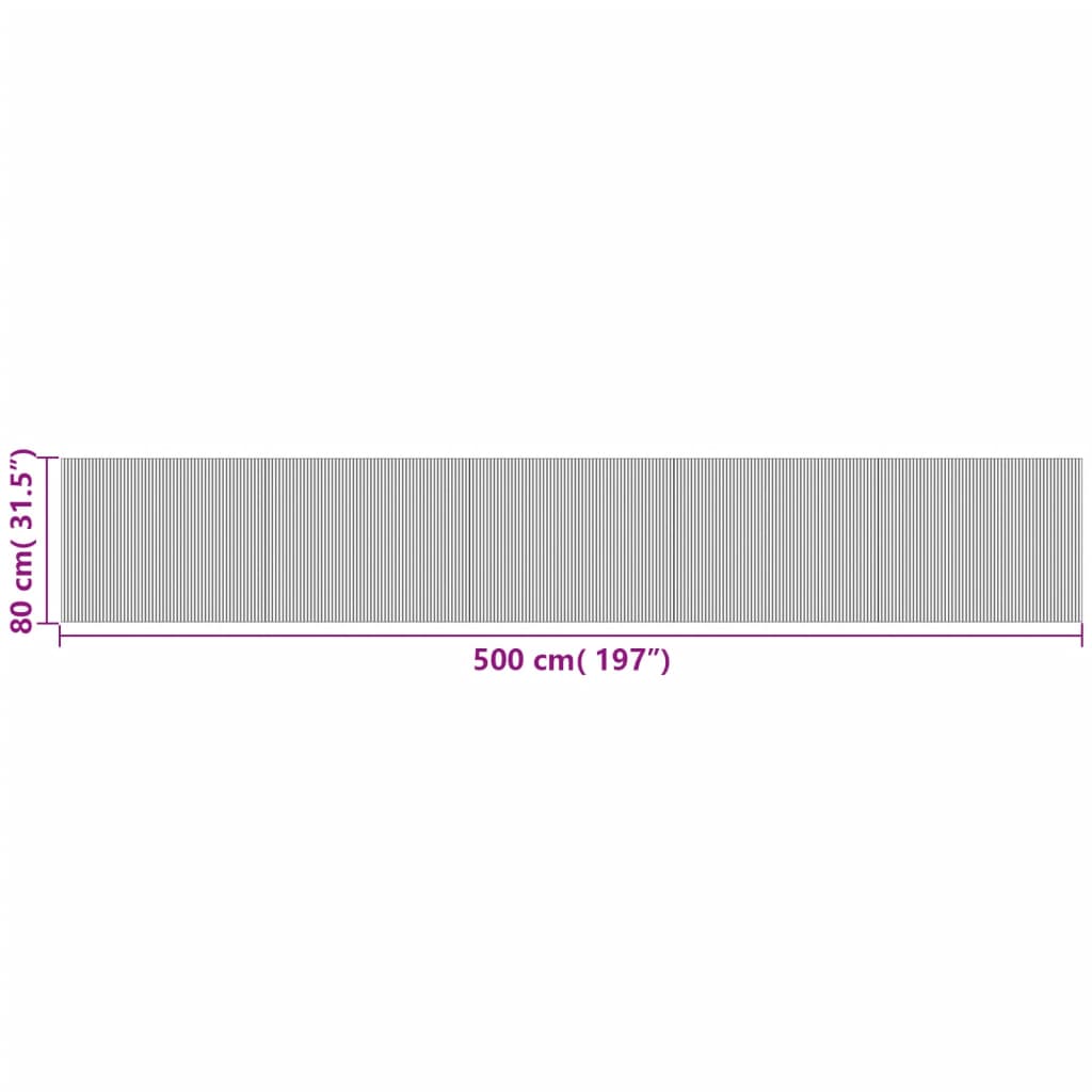 Lattiamatto suorakaiteen muotoinen musta 80x500 cm bambu