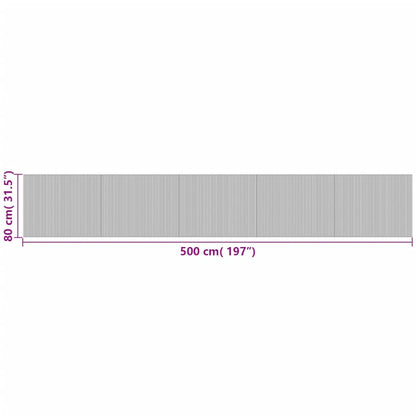 Lattiamatto suorakaiteen muotoinen musta 80x500 cm bambu