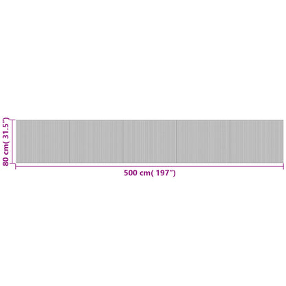 Lattiamatto suorakaiteen muotoinen harmaa 80x500 cm bambu