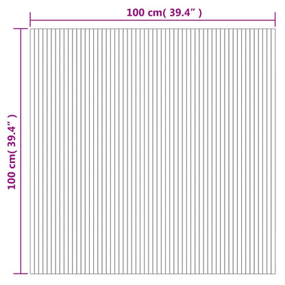 Lattiamatto suorakaiteen muotoinen ruskea 100x100 cm bambu