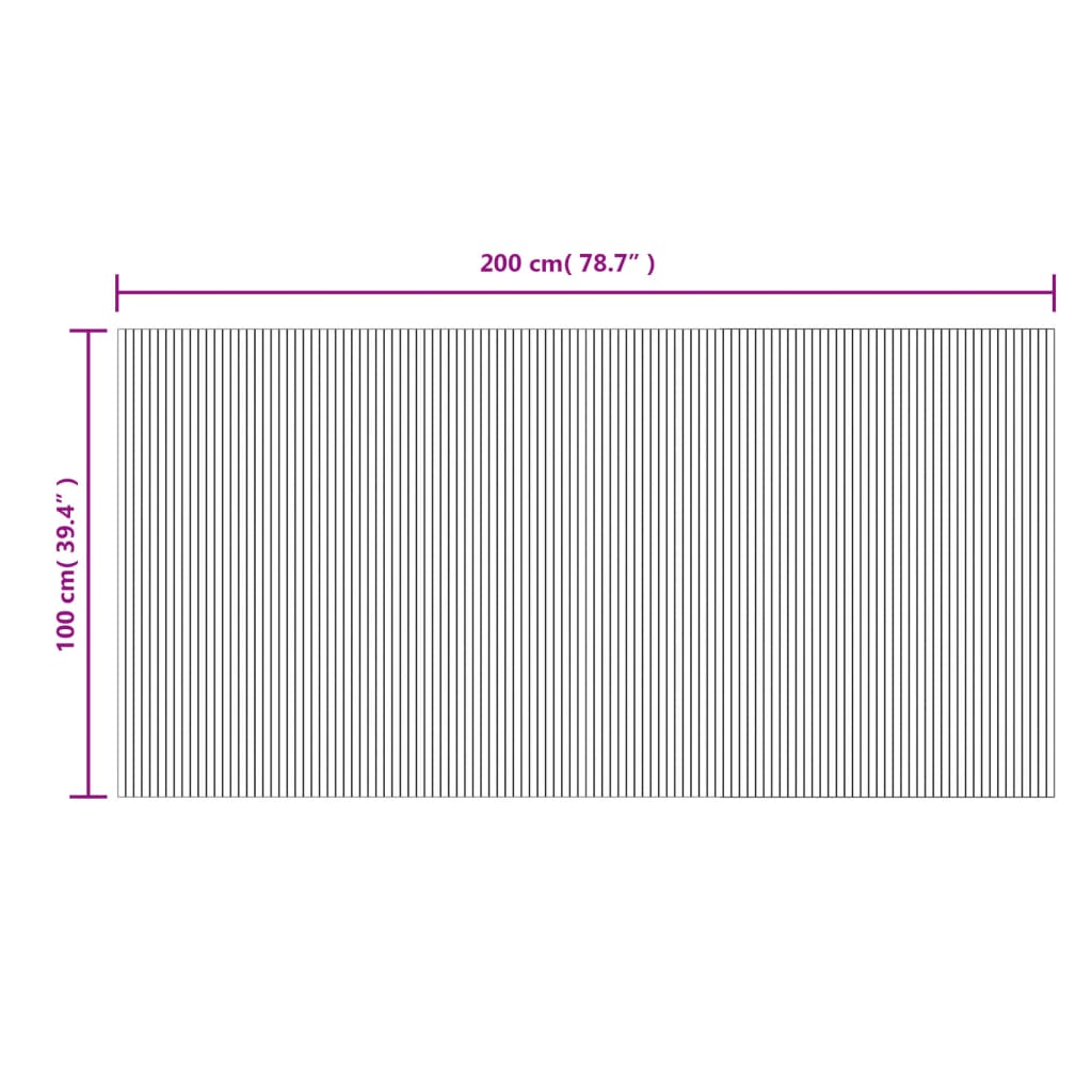 Lattiamatto suorakaiteen muotoinen harmaa 100x200 cm bambu