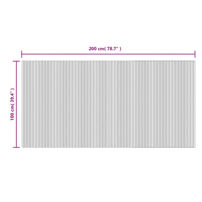 Lattiamatto suorakaiteen muotoinen harmaa 100x200 cm bambu