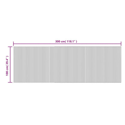 Lattiamatto suorakaiteen muotoinen musta 100x300 cm bambu