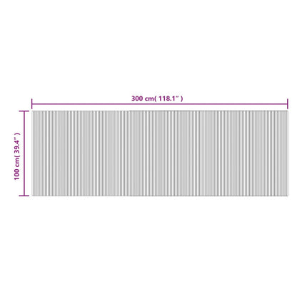 Lattiamatto suorakaiteen muotoinen harmaa 100x300 cm bambu