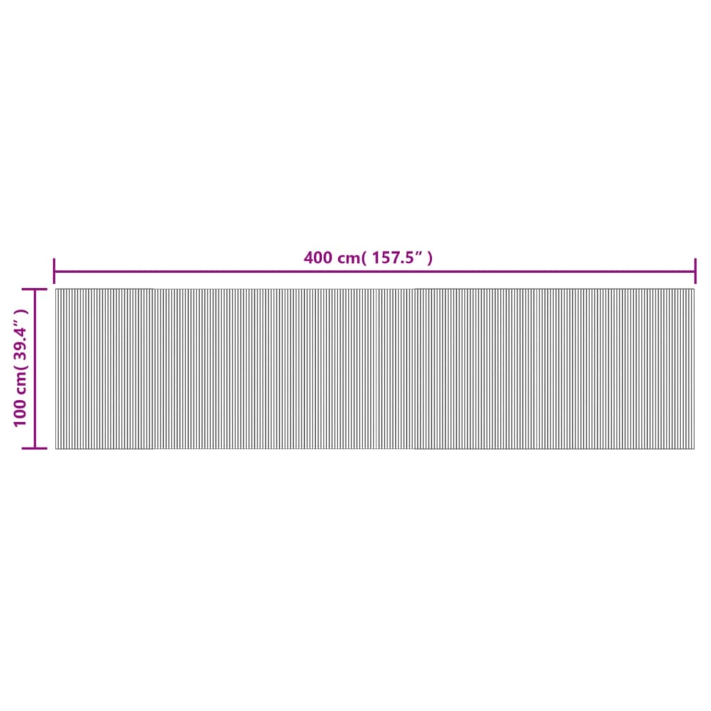 Lattiamatto suorakaiteen muotoinen musta 100x400 cm bambu