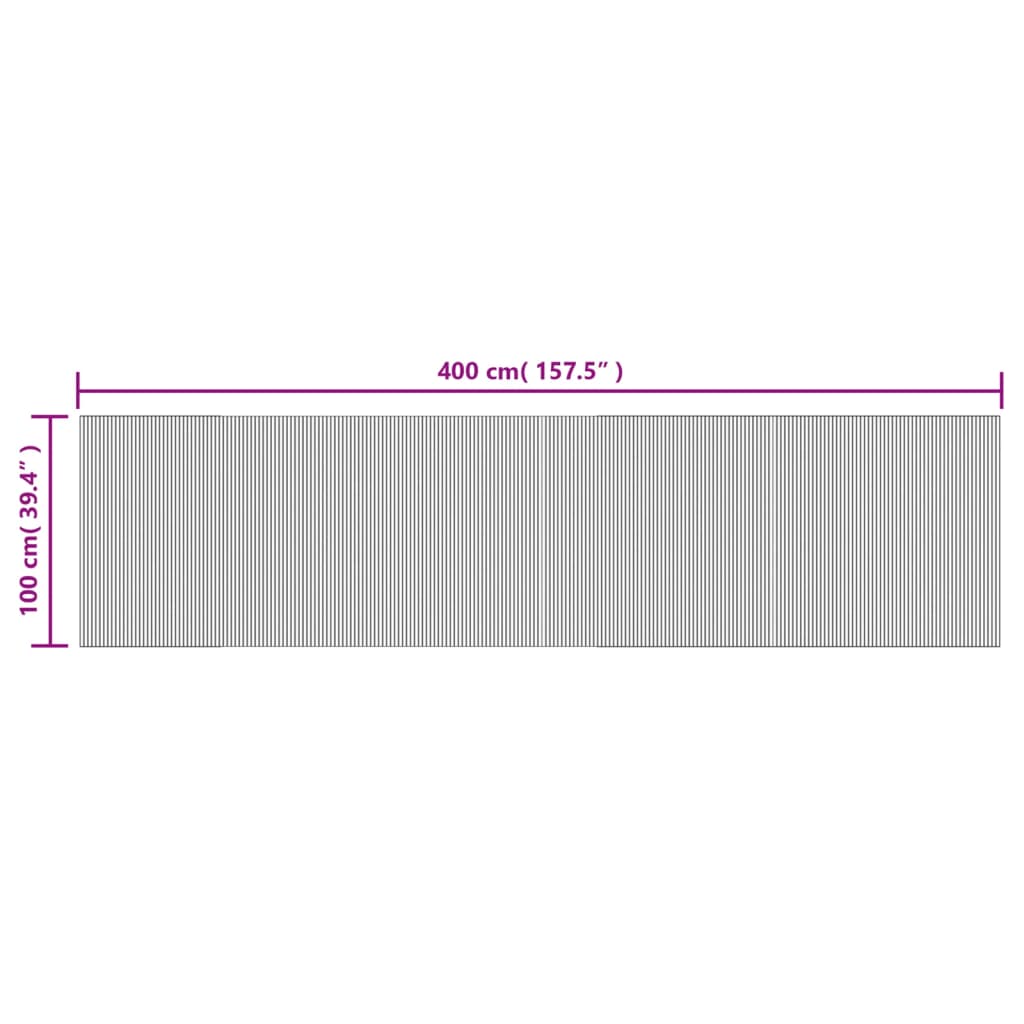 Lattiamatto suorakaiteen muotoinen tummanruskea 100x400 cm bambua