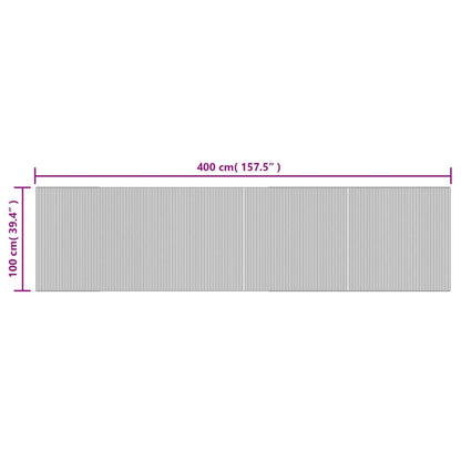 Lattiamatto suorakaiteen muotoinen tummanruskea 100x400 cm bambua