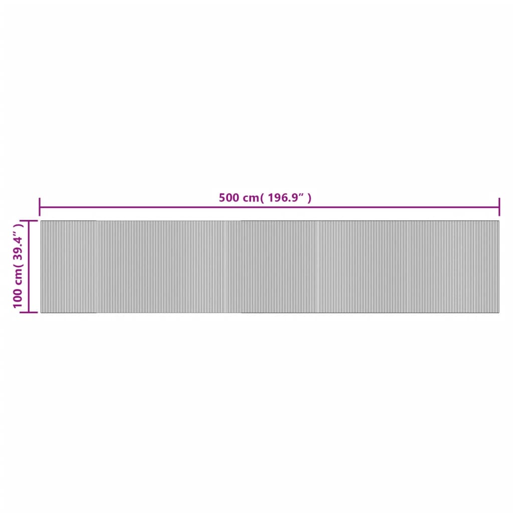 Lattiamatto suorakaiteen muotoinen musta 100x500 cm bambu