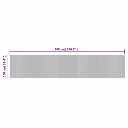 Lattiamatto suorakaiteen muotoinen musta 100x500 cm bambu