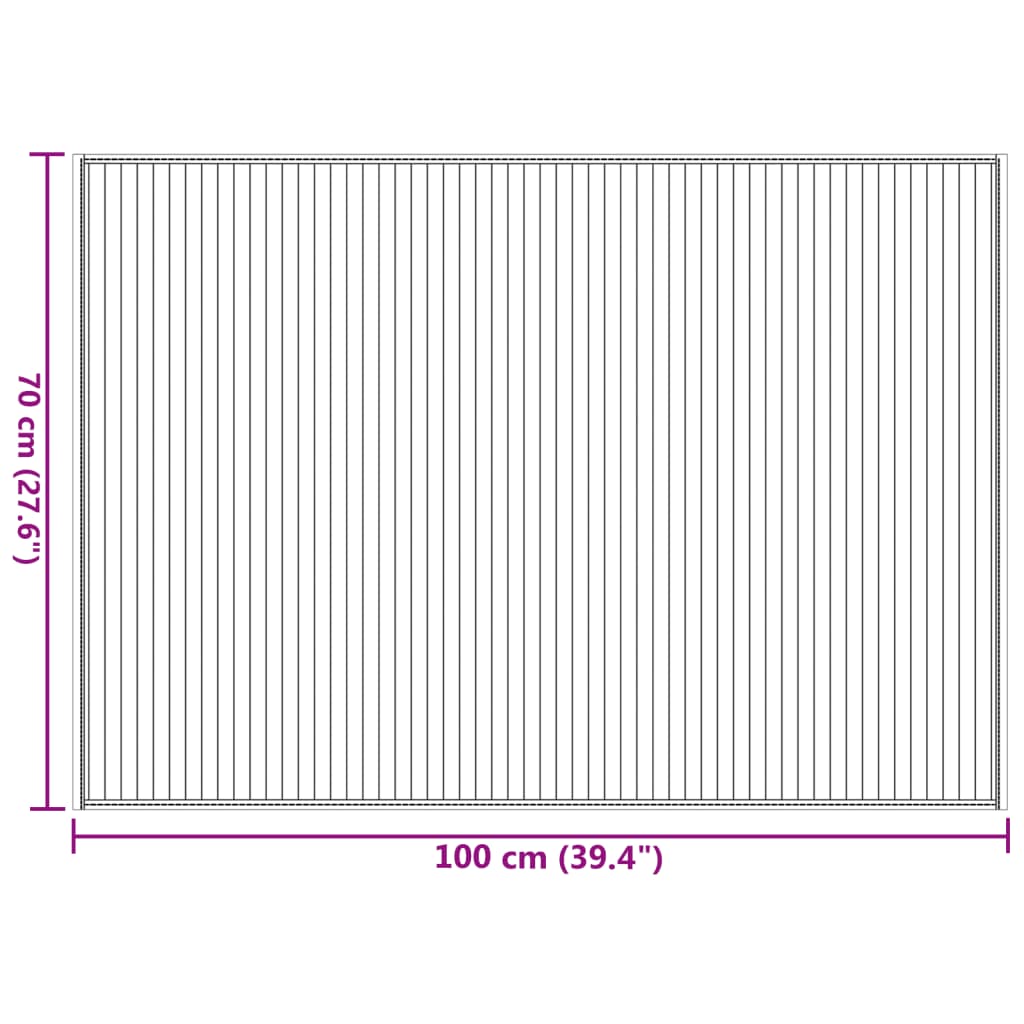 Lattiamatto suorakaiteen muotoinen vaalea luonnon 70x100 cm bambu