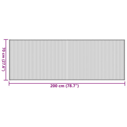 Lattiamatto suorakaiteen muotoinen ruskea 70x200 cm bambu