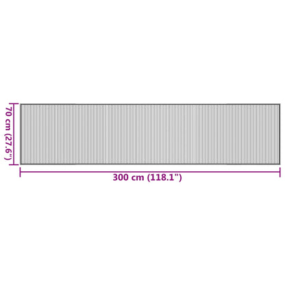 Lattiamatto suorakaiteen muotoinen ruskea 70x300 cm bambu