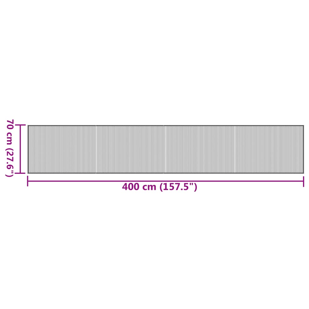 Lattiamatto suorakaiteen muotoinen musta 70x400 cm bambu