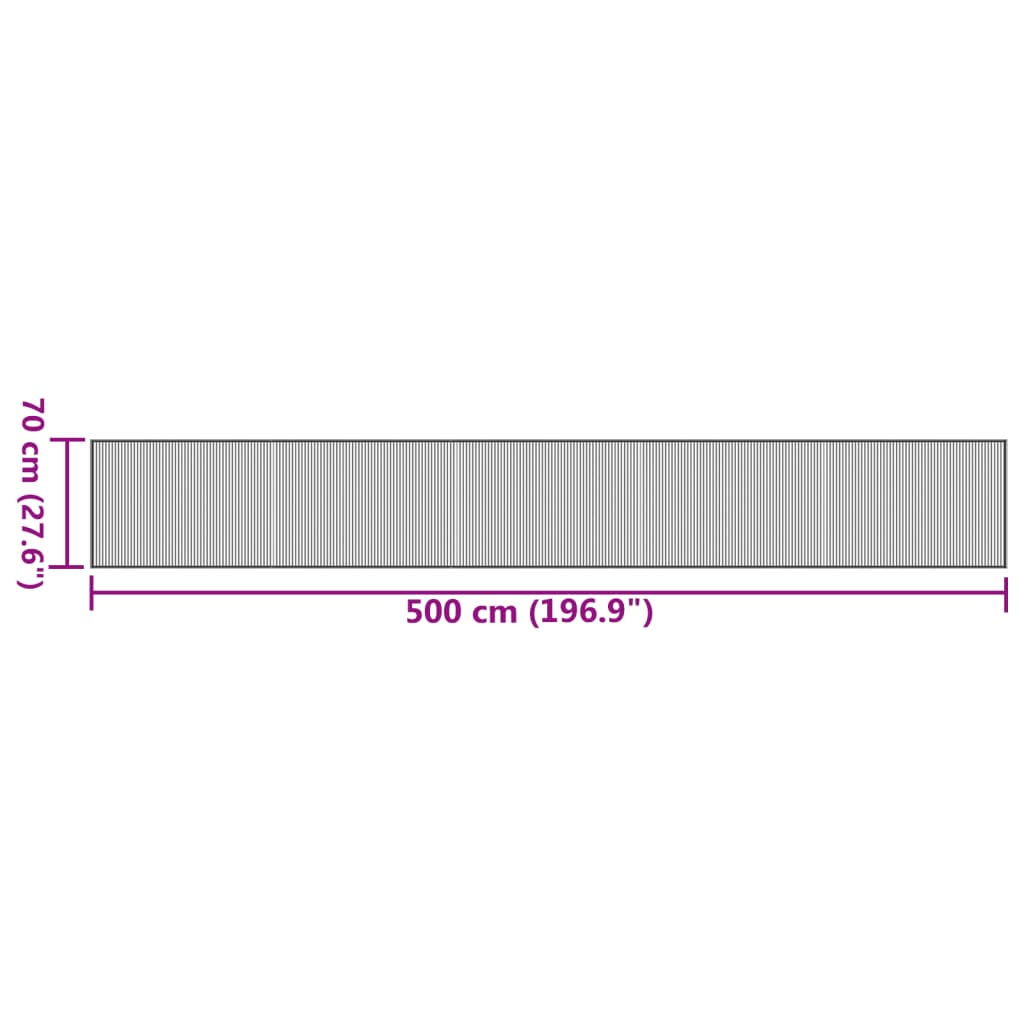 Lattiamatto suorakaiteen muotoinen musta 70x500 cm bambu