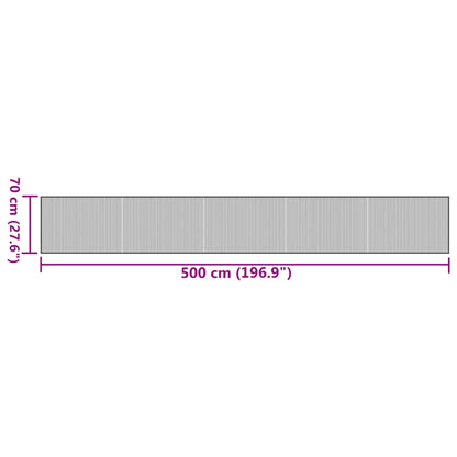 Lattiamatto suorakaiteen muotoinen musta 70x500 cm bambu