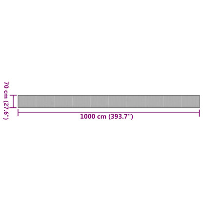 Lattiamatto suorakaiteen muotoinen musta 70x1000 cm bambu