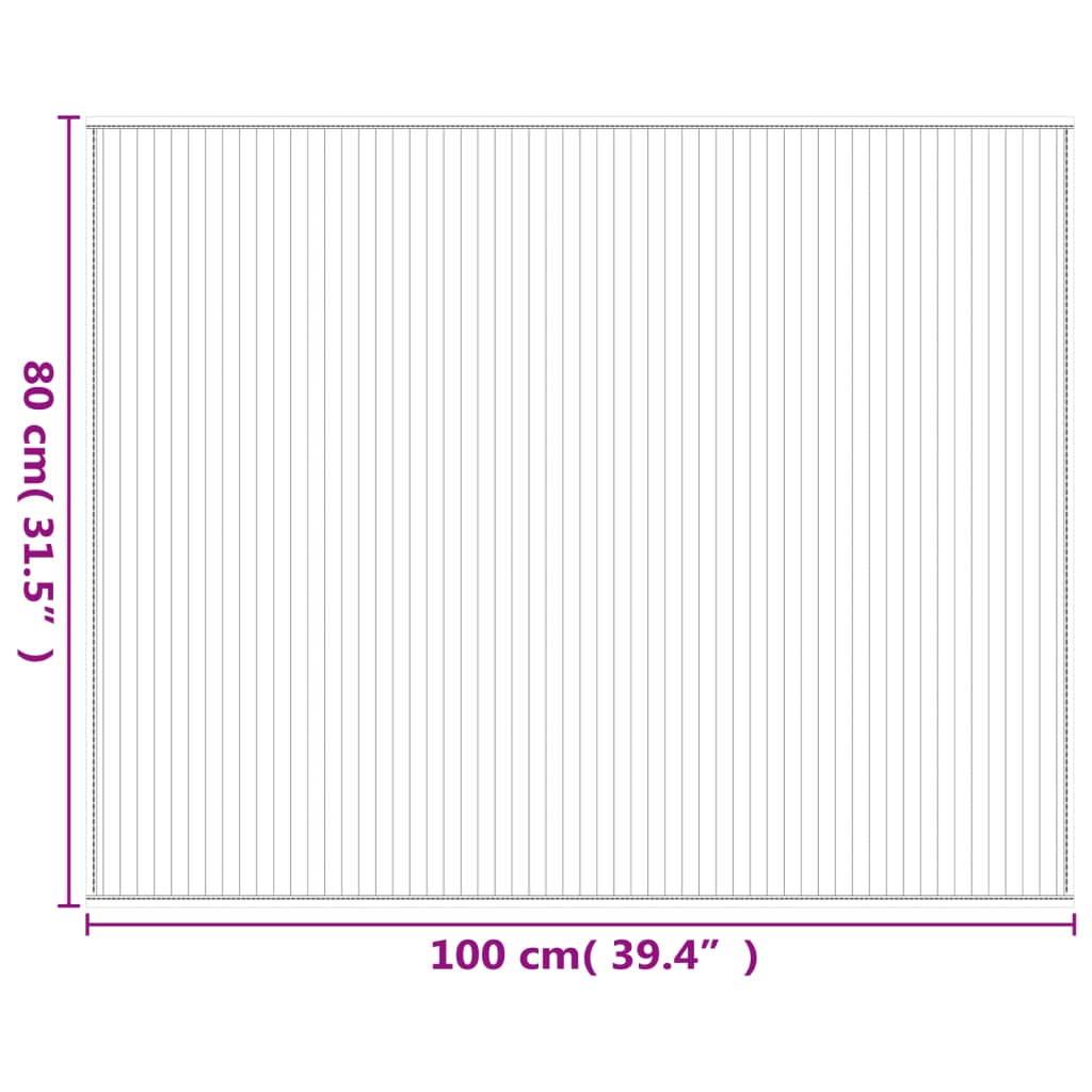 Lattiamatto suorakaiteen muotoinen musta 80x100 cm bambu