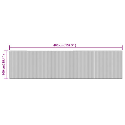 Lattiamatto suorakaiteen muotoinen musta 100x400 cm bambu