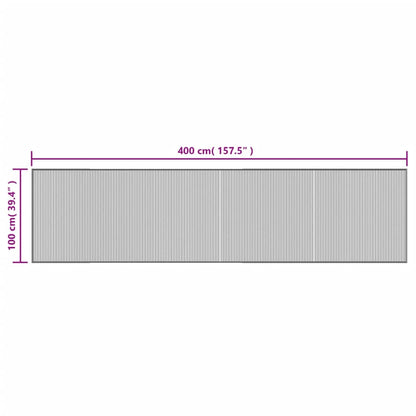 Lattiamatto suorakaiteen muotoinen ruskea 100x400 cm bambu