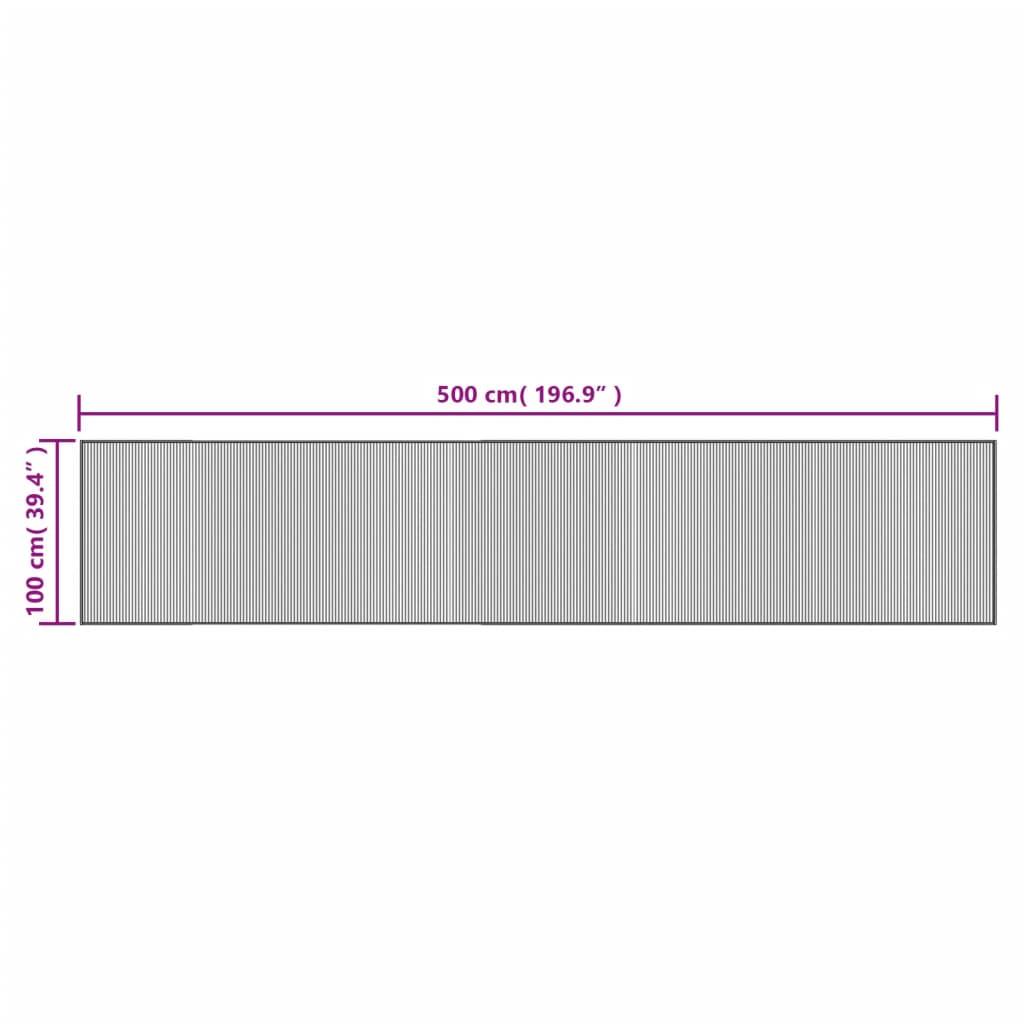 Lattiamatto suorakaiteen muotoinen musta 100x500 cm bambu