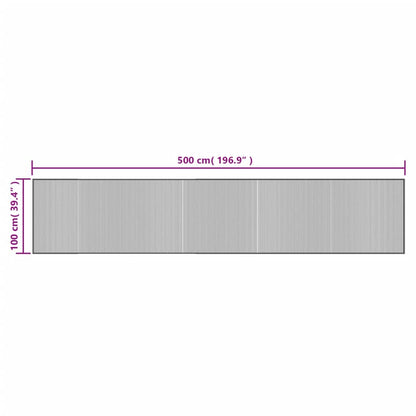 Lattiamatto suorakaiteen muotoinen musta 100x500 cm bambu