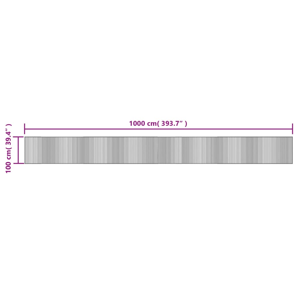 Lattiamatto suorakaiteen muotoinen musta 100x1000 cm bambu