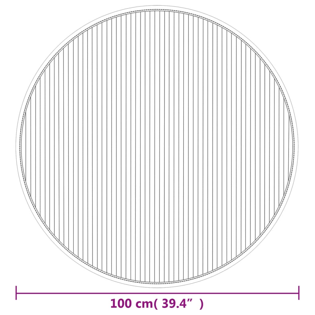 Lattiamatto pyöreä vaalea luonnon 100 cm bambu