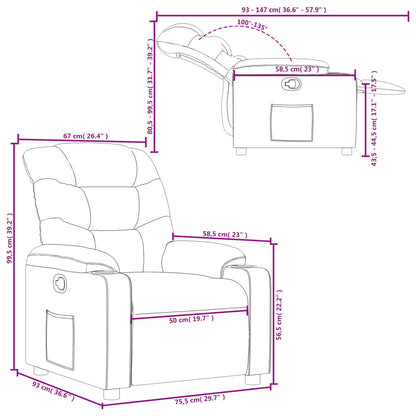 Nojatuoli Recliner musta keinonahka