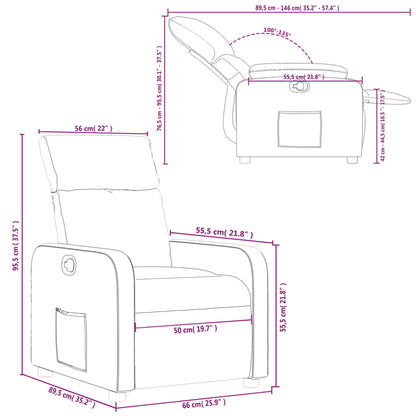 Nojatuoli Recliner taupe kangasta