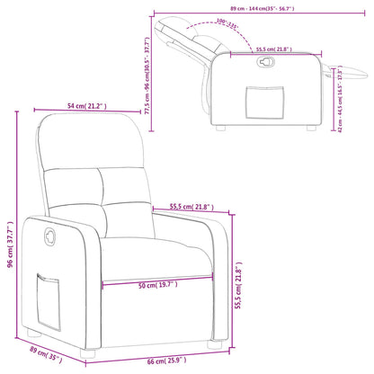 Fåtölj ljusgrå Recliner tyg