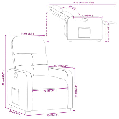 Fåtölj svart Recliner tyg