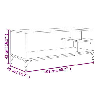 TV-möbel brun ek TV-bänk 102x40x41cm pulverlackerat stål