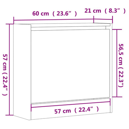 Kenkäteline Kenkäkaappi Kenkähylly musta 60x21x57 cm