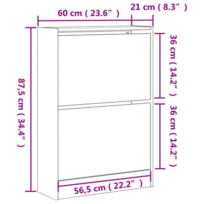 Skoställ Skoskåp vit Skohylla 60x21x87,5 cm