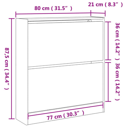 Kenkäteline Kenkäkaappi Kenkähylly musta 80x21x87,5 cm