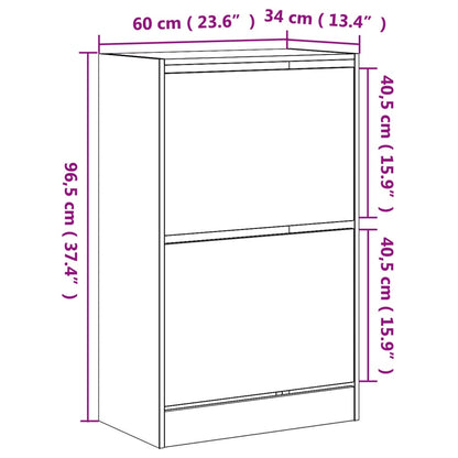 Skoställ Skoskåp vit Skohylla 60x34x96,5 cm