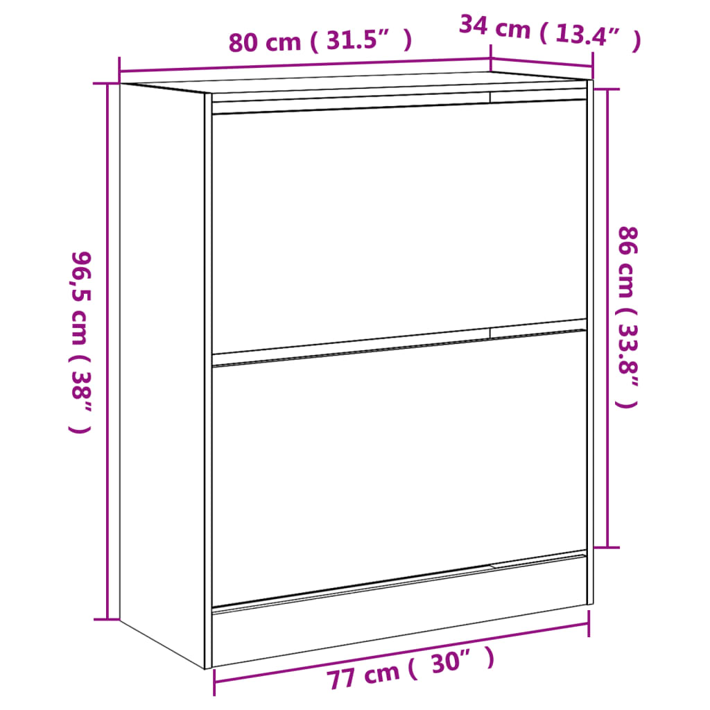 Kenkäteline Kenkäkaappi Kenkähylly valkoinen 80x34x96,5 cm