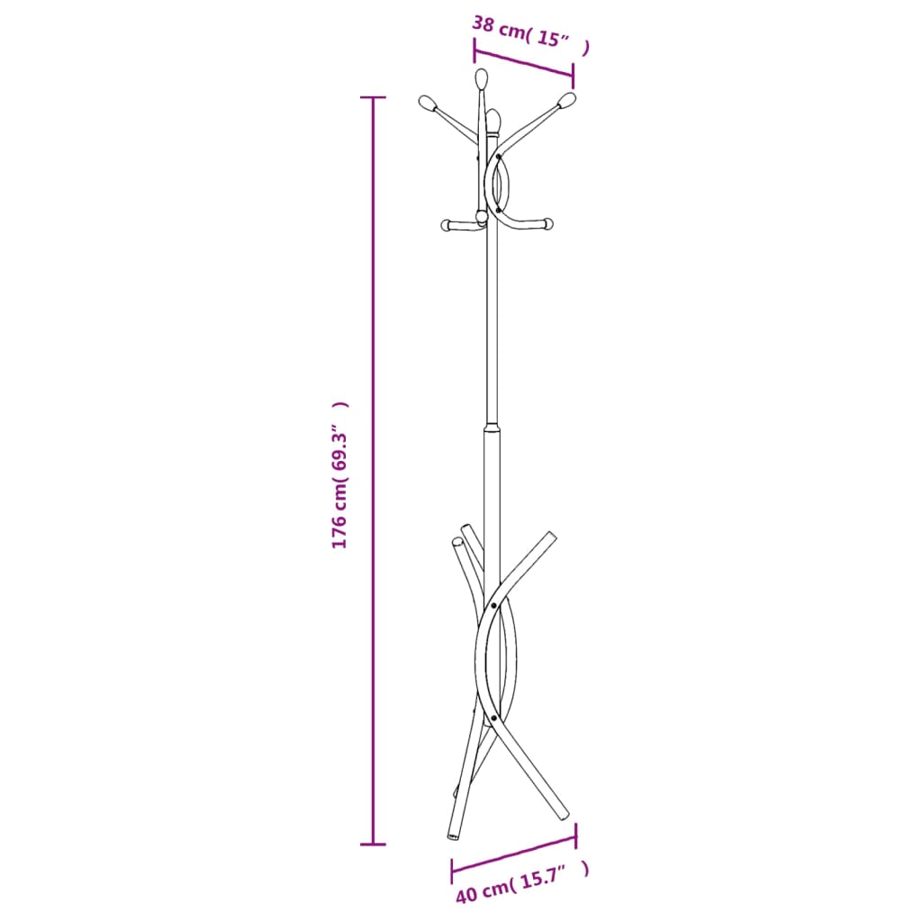 Klädhängare vit 176 cm pulverlackerat järn