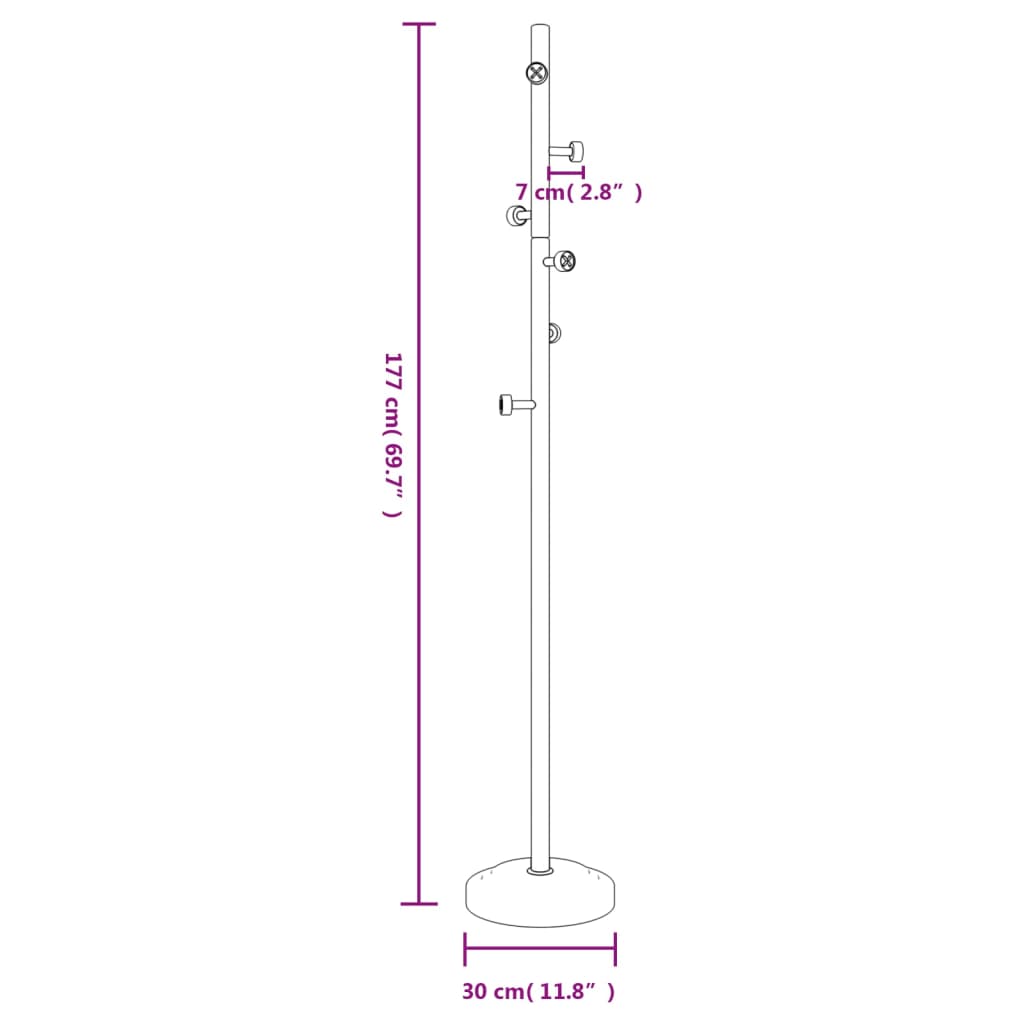 Ripustin musta 177 cm jauhemaalattu rauta