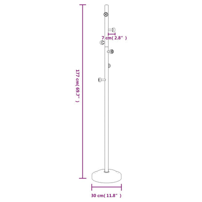 Ripustin musta 177 cm jauhemaalattu rauta