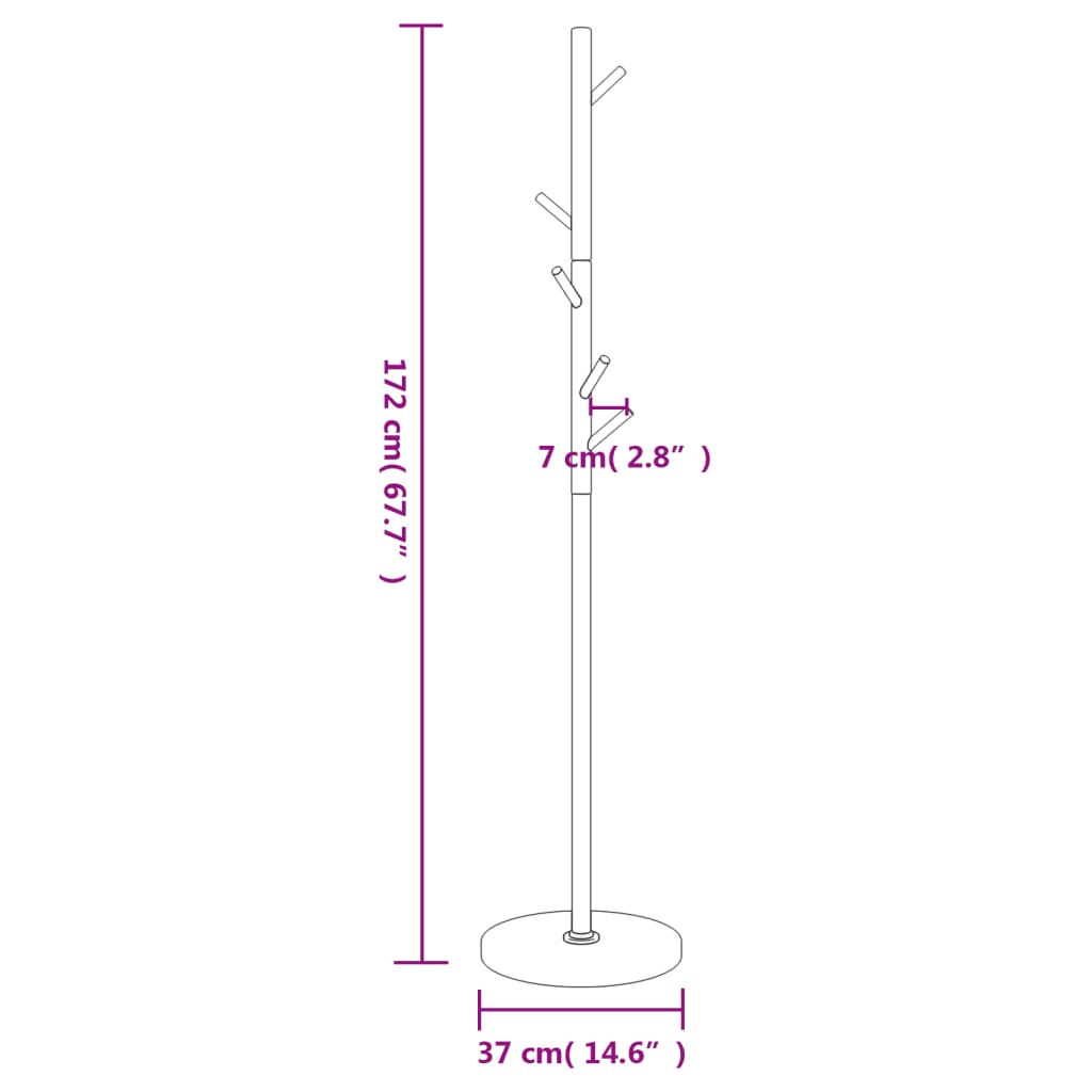 Vaateripustin Vaateteline musta 172 cm jauhemaalattu rauta